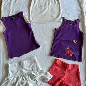 Bundle of Girls Tank Tops, Shorts & Skirt Size 4